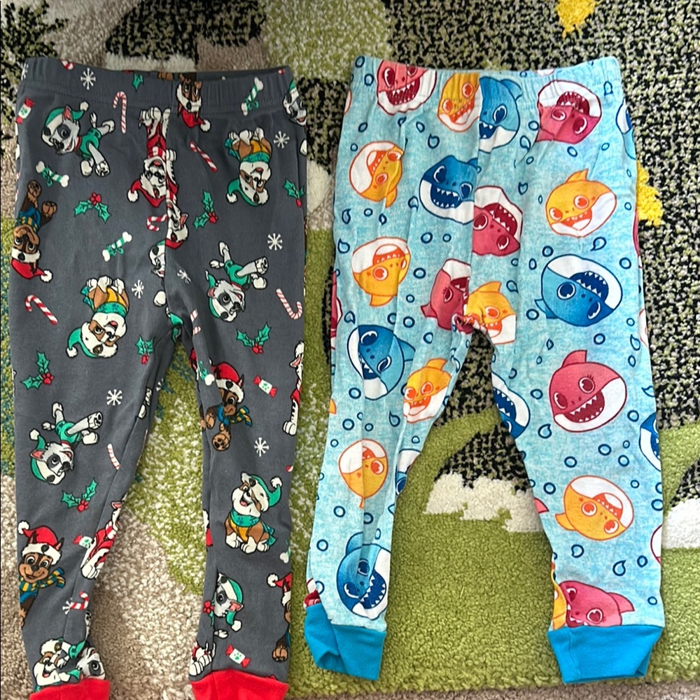 Kids Pajamas - Fun Cartoon Print - Gray and Blue